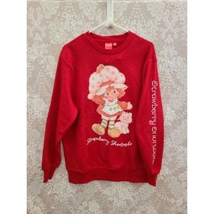 Strawberry Shortcake Red Long Sleeve Sweater Sweatshirt Oversized Cozy XL